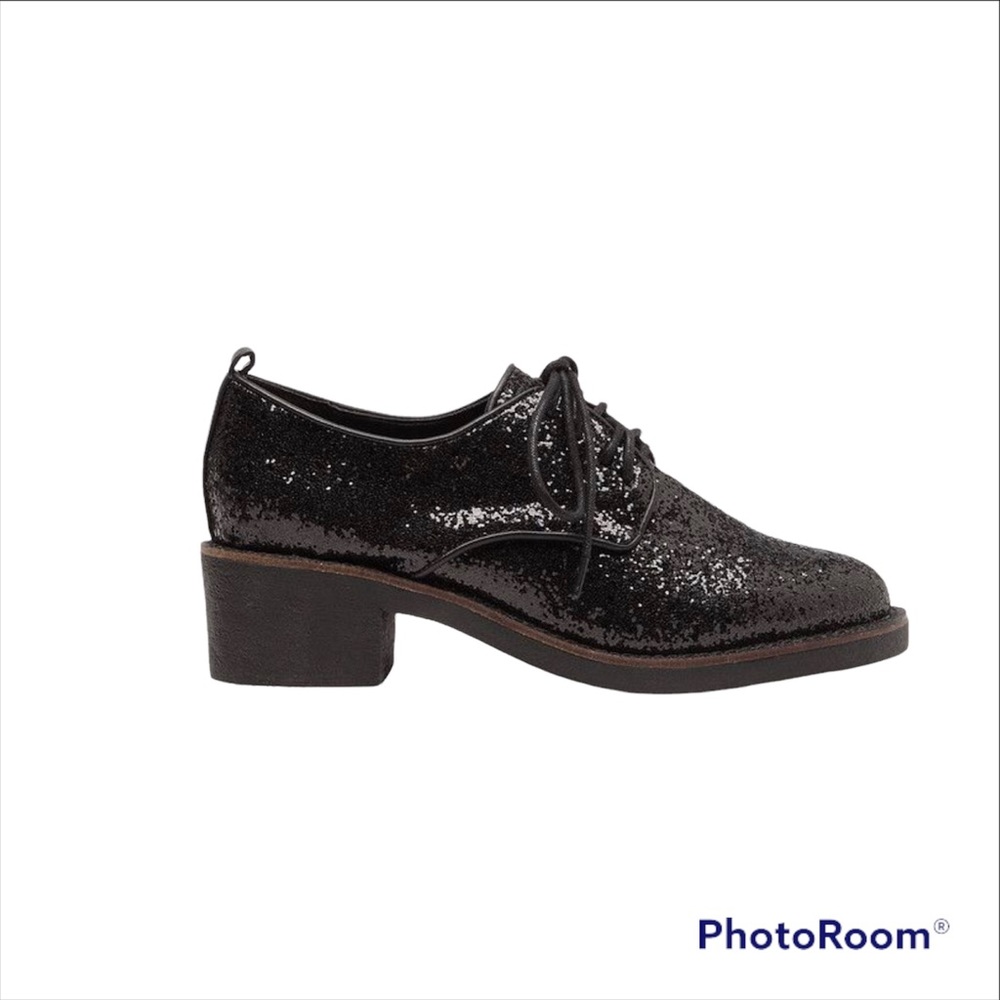 SOLE SOCIETY BREELAND BLACK GLITTER 9.5M LIKE NEW